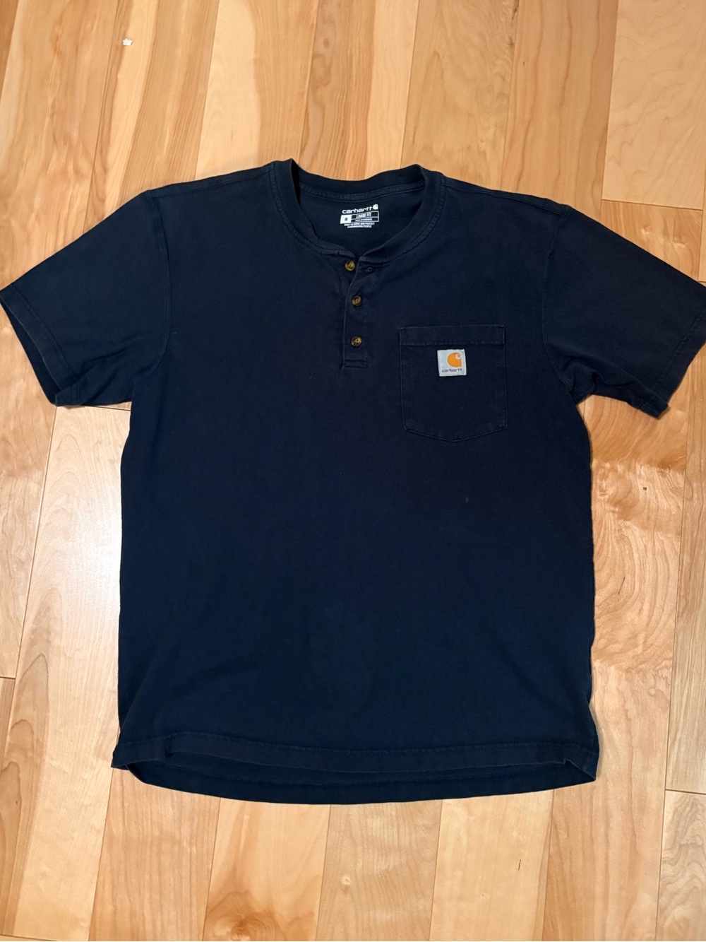 Carhartt Navy Short Sleeve Henley Pocket Tee